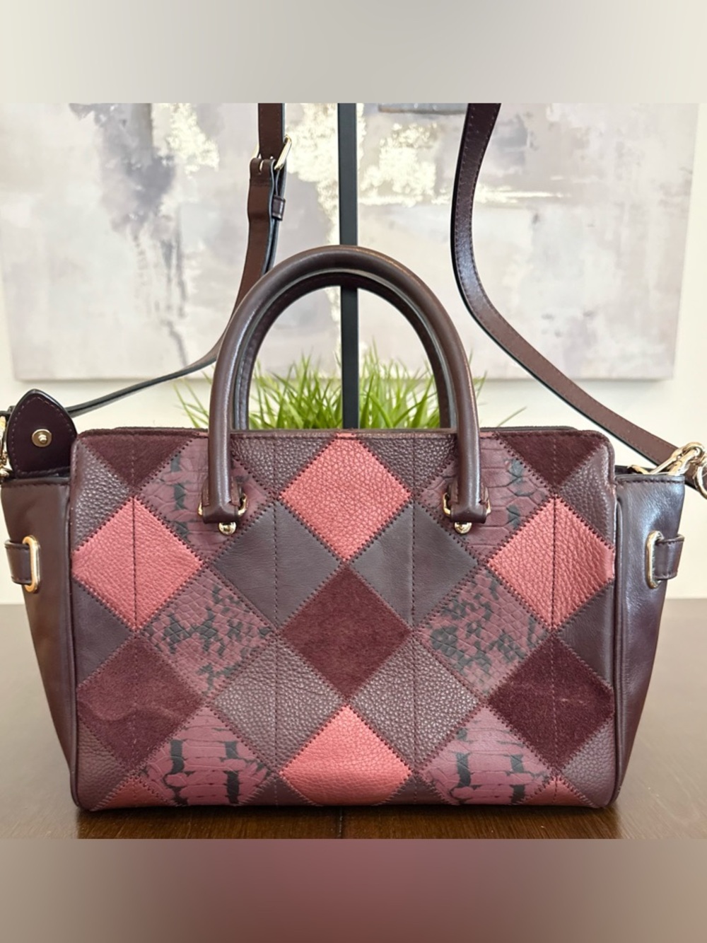 Coach Blake 25 Carryall w/ Matching Wallet in Metallic Patchwork - Picture 4 of 10